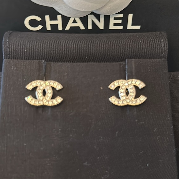 Authentic Chanel CC Stud Earrings - Picture 3 of 10